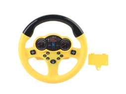 Mali brinquedo Volante Elétrico Simulação Carro para Crianças com Luz e Som 3+ Anos Amarelo