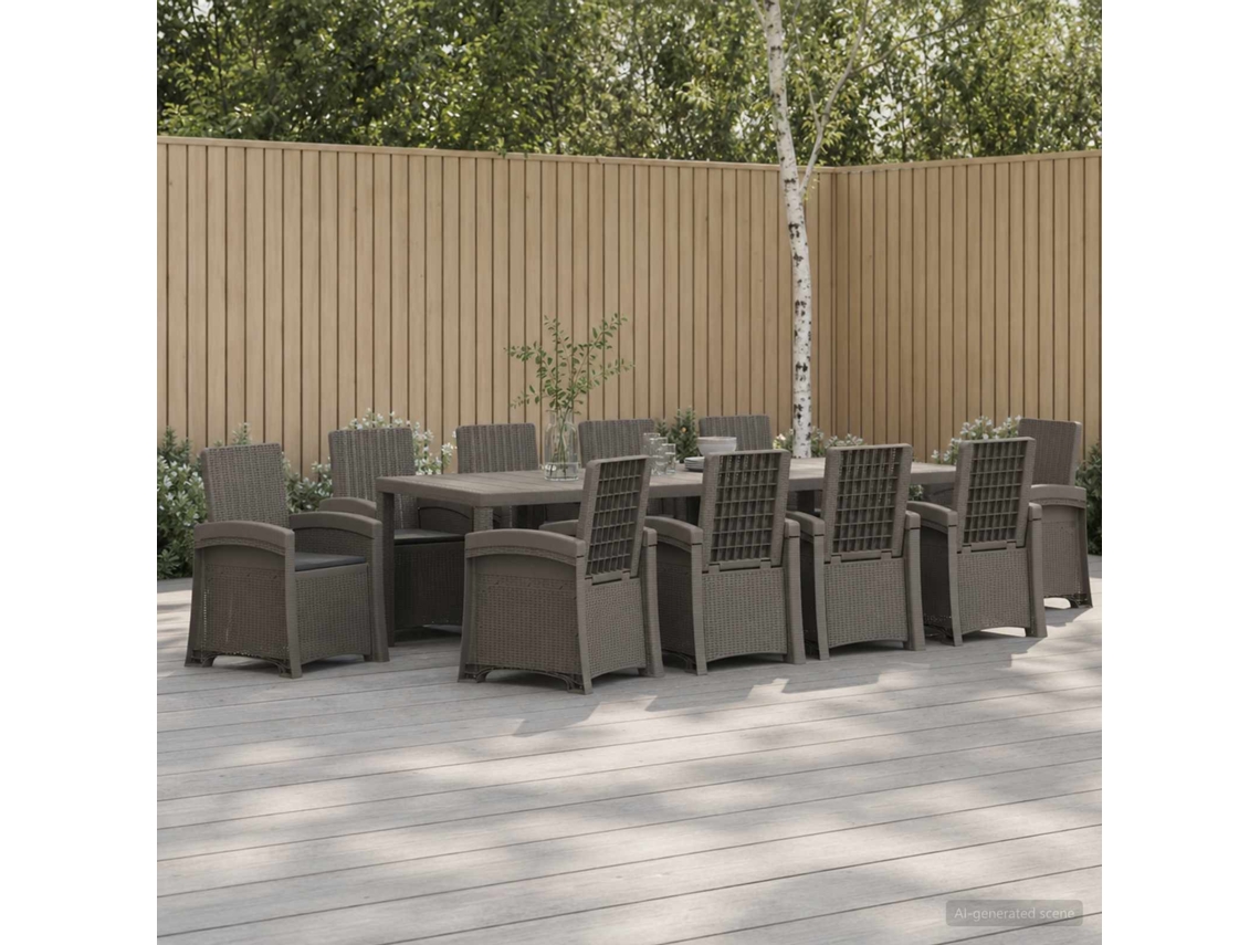Vidaxl Conjunto De Jantar Para Jardim 11 Unid. Pp