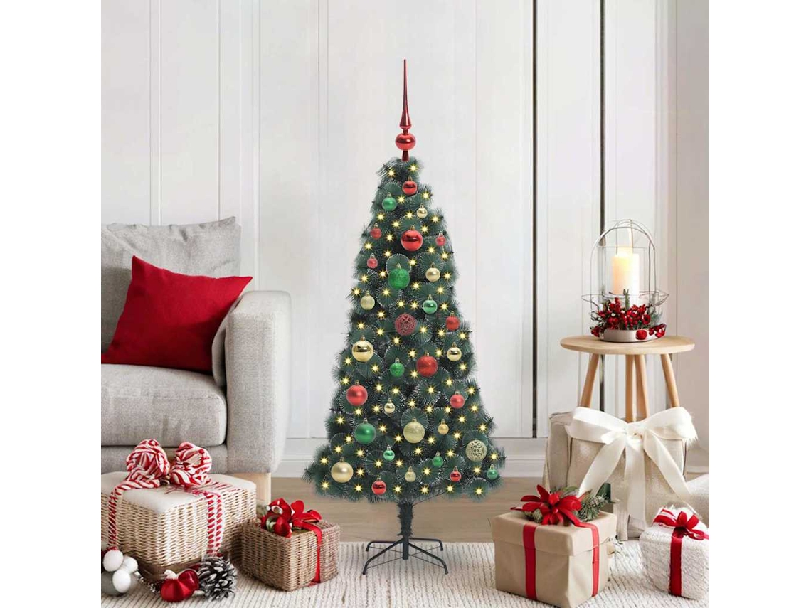 Vidaxl Árvore de Natal Artificial Pré iluminada com Conjunto de Bolas