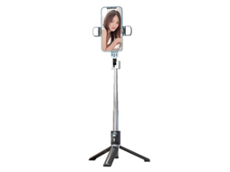 Tripé Portátil Para Celular Com Bluetooth E Luz Dupla Para Selfies.