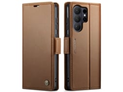 Capa De Couro Antifurto Para Celularmarrom - Samsung S26
