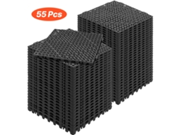 Ladrilhos De Encaixe Para Pavimento 55 Pcs Ladrilhos De Cobertura 30x30x1,5 Cm, Preto Vevor