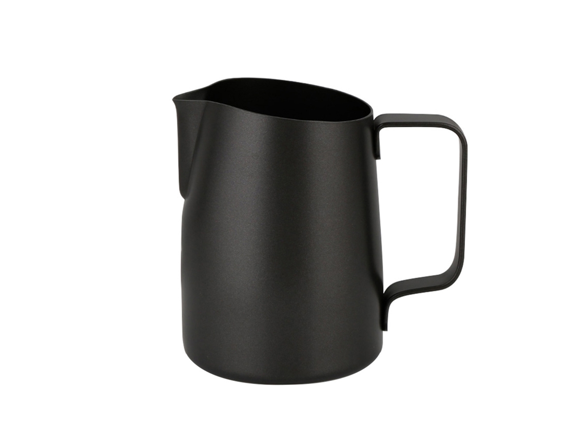 Espumador De Leite Antiaderente Em Aço Inoxidável Preto De 450 Ml Para Café Com Leite