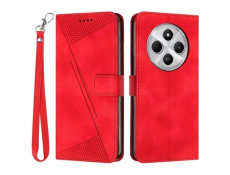 Para Xiaomi Poco C75 4g/ Redmi 14r 5g/ 14c 4g Capa Bolsa Triângulo Impresso Couro Capa De Telefone