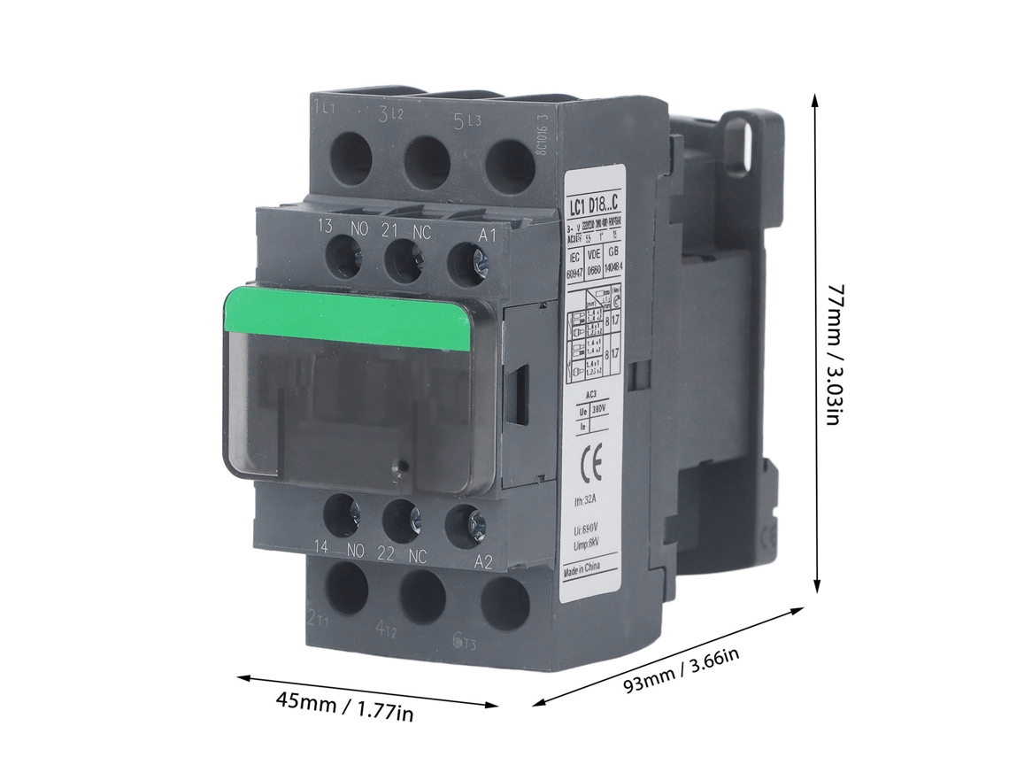 Laxiscreed Contactor Lc1d18 Ac 380v Para Baixa Voltagem, Fiável E Fácil De Instalar