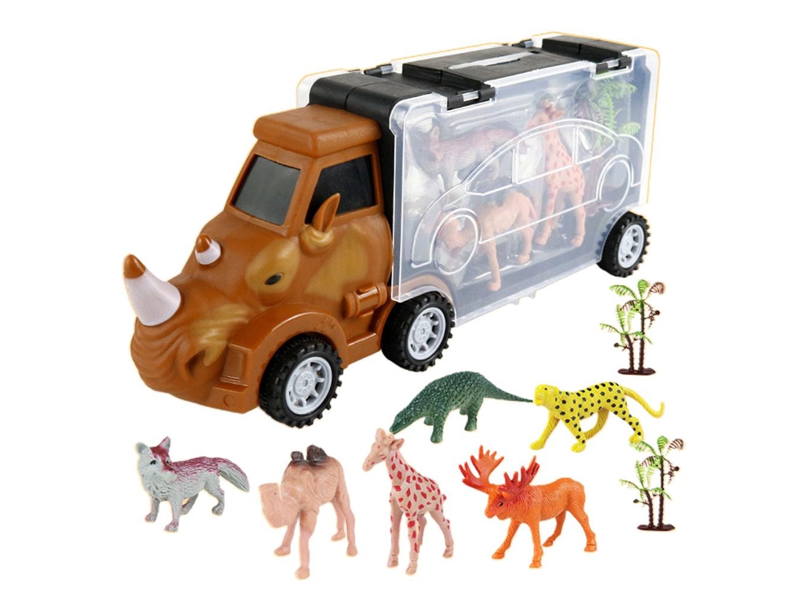 Mali conjunto de Caminhão Transportador de Dinossauros Inercial com Armazenamento para Crianças 9pcs