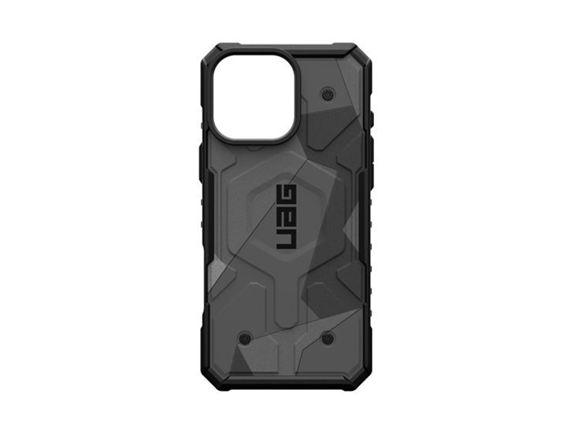 Capa Magsafe Pathfinder Geo Camo Para Iphone 16 Pro Max Uag Seda Cinzento