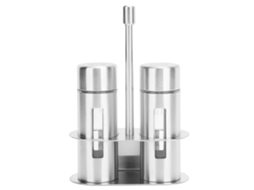 Set De Frascos De Condimentos De Acero Inoxidable Com Estante Para Cozinha E Comedor