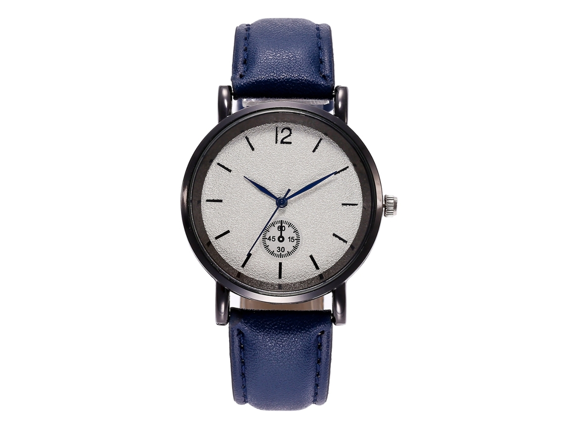 Relógio de quartzo casual unissex Zhoulianfa com pulseira de couro PU (azul royal)
