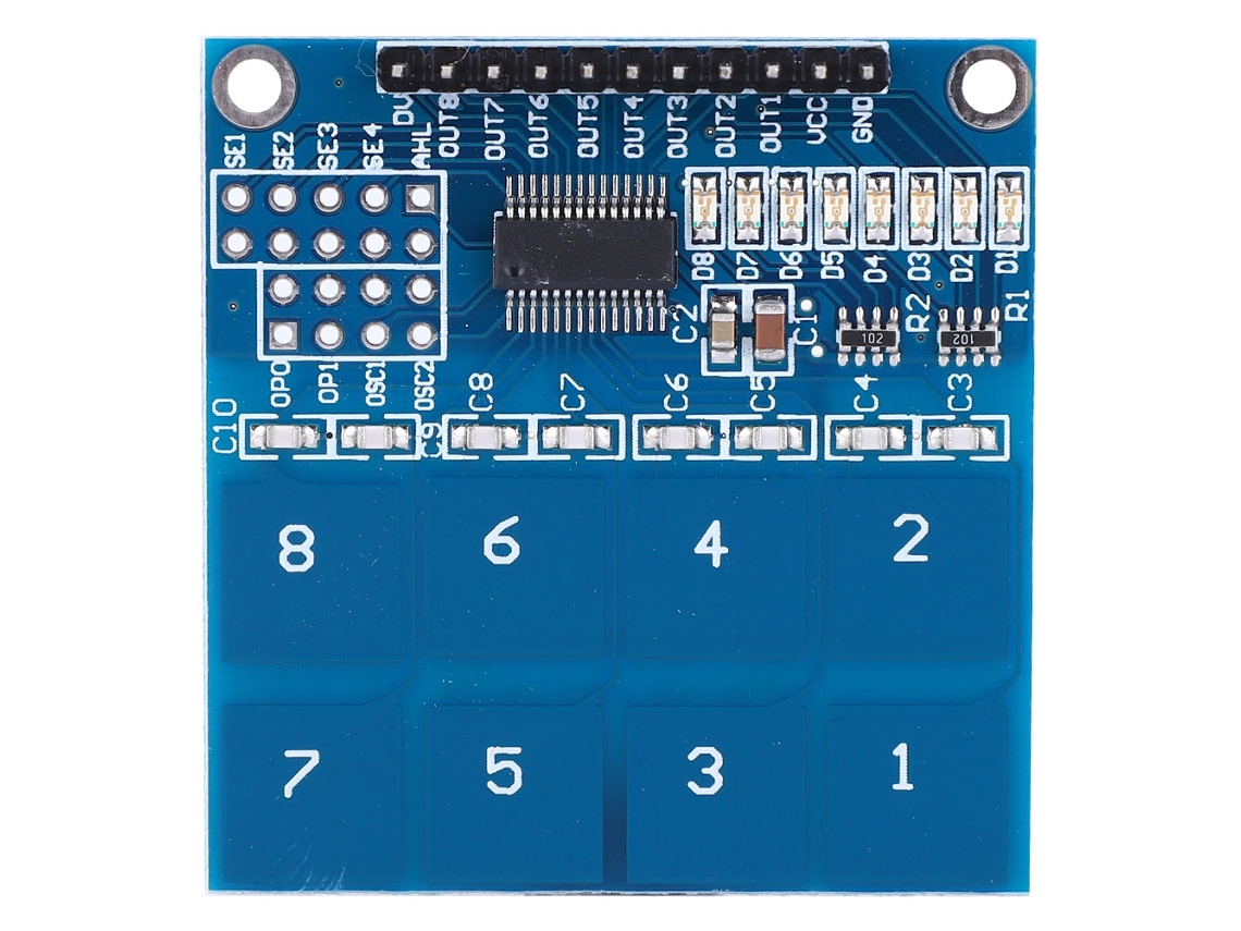 Módulo Sensor Tático Capacitivo Ttp226 8 Canais Digital Touch Switch