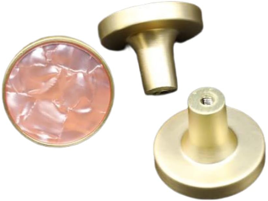 Puxador De Porta Armário, 2 Peças, Pequeno, Em Latão Escovado, Redondo, Para Armário, Guarda Roupa, 32mm Rosa