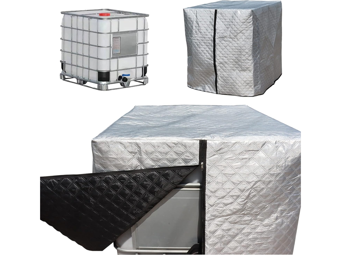 Capa Para Tanque Ibc De 1000l, À Prova De Gelo, Capa Anti-uv Para Tanque, Capa Para Tanque Ibc Com Zíper, 120 X 100 X 116 Cm (prateada)