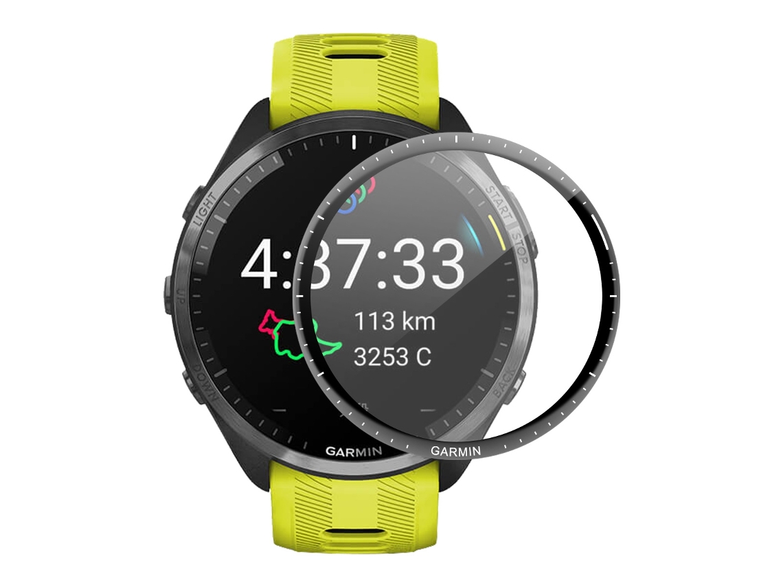 1 peça para garmin forerunner 965 enkay hat-prince 3d cobertura completa borda peça macia + filme protetor de tela pmma hd