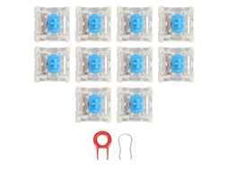 Aetheria 10pcs Interruptores de Teclado Mecânico Blue Switch Abs para Diy Substituição com Extractor de Eixos e Teclas