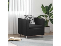 Vidaxl Poltrona Em Couro Artificial Preto