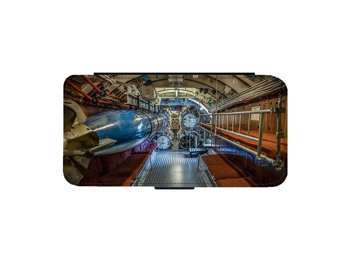 Capa Flip Para Iphone 17 Pro Max Com Desenho De Navio De Guerra Torpedeiro