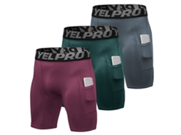 3 Pack Calcinhas De Esporte Para Homem Com Bolso Short Active Treino