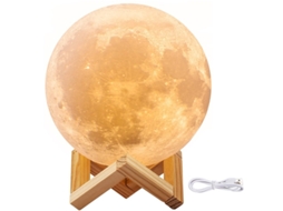 Luminária Lunar 3d, Luz Lunar de 8 Cm, Recarregável, Multicolorida BRILVIBERA