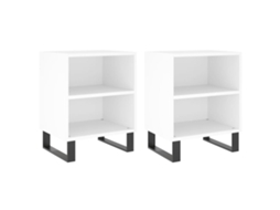 Mesas de Cabeceira Conjunto de 2 Derivados de Madeira Branco MAISON EXCLUSIVE (40x30x50 cm)