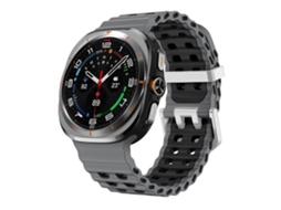 Pulseira De Silicone Ocean Two Color Com Fivela Prateada E Furos Em Duas Fileiras Para Samsung Galaxy Watch Ultra / Ultra 2025