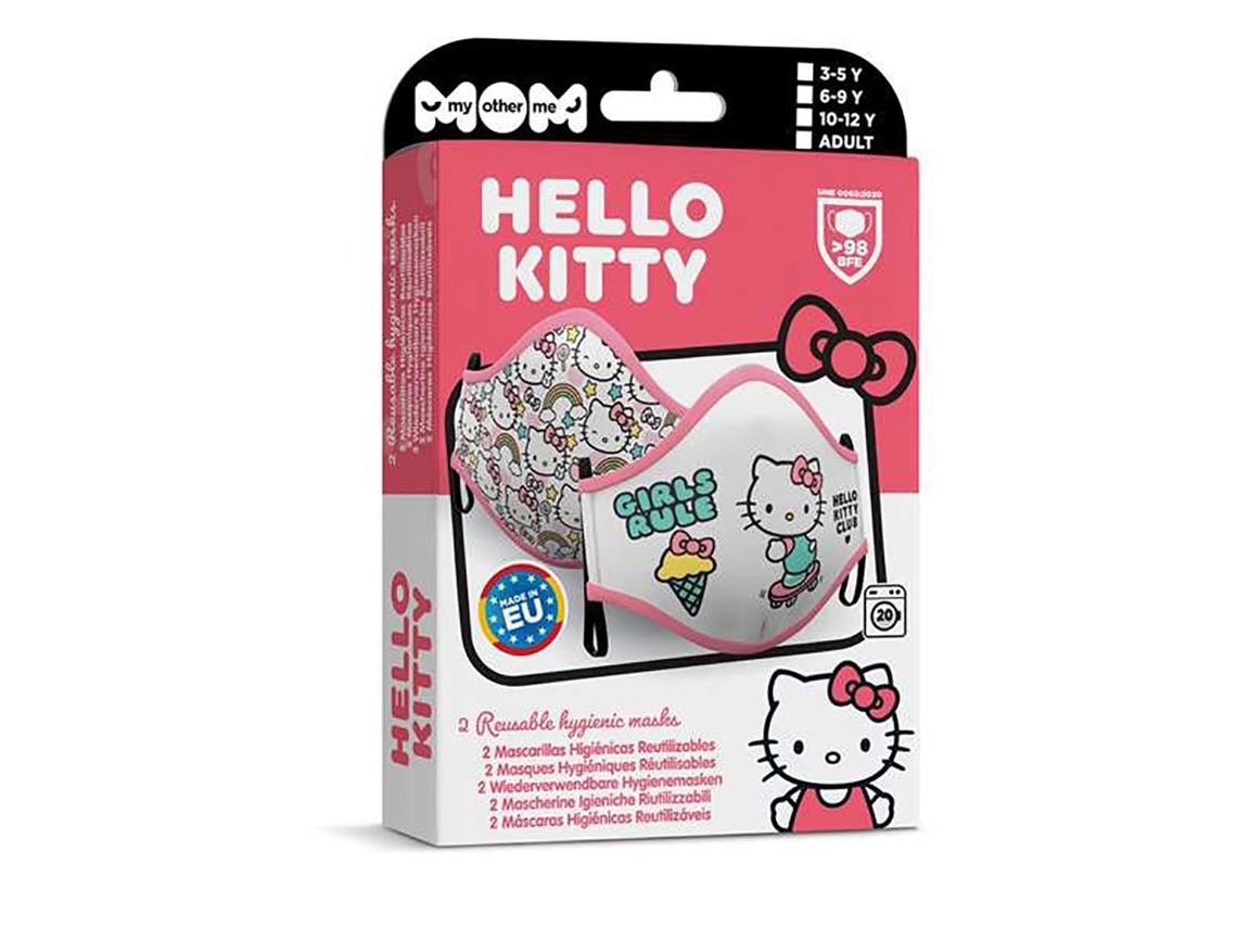 Máscara Higiênica Hello Kitty Premium Colorido 3-5 Yearsviving Costumes