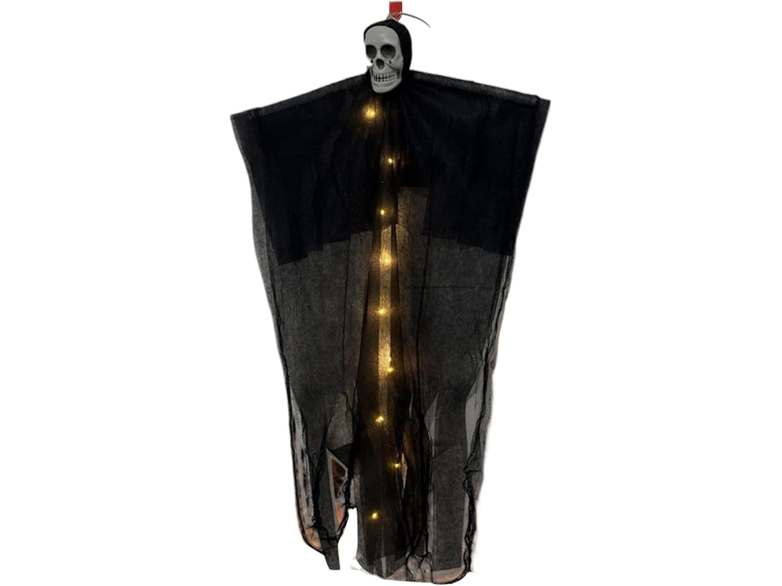 Decoração De Halloween Com Fantasma Voador: Caveira Iluminada Para Festa |