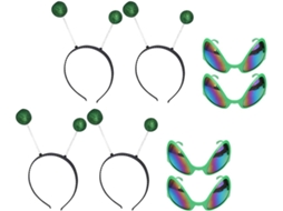 Conjunto De 4 Faixas De Cabeça Criativas Para Óculos, Em Plástico Verde, Acessório Seguro.