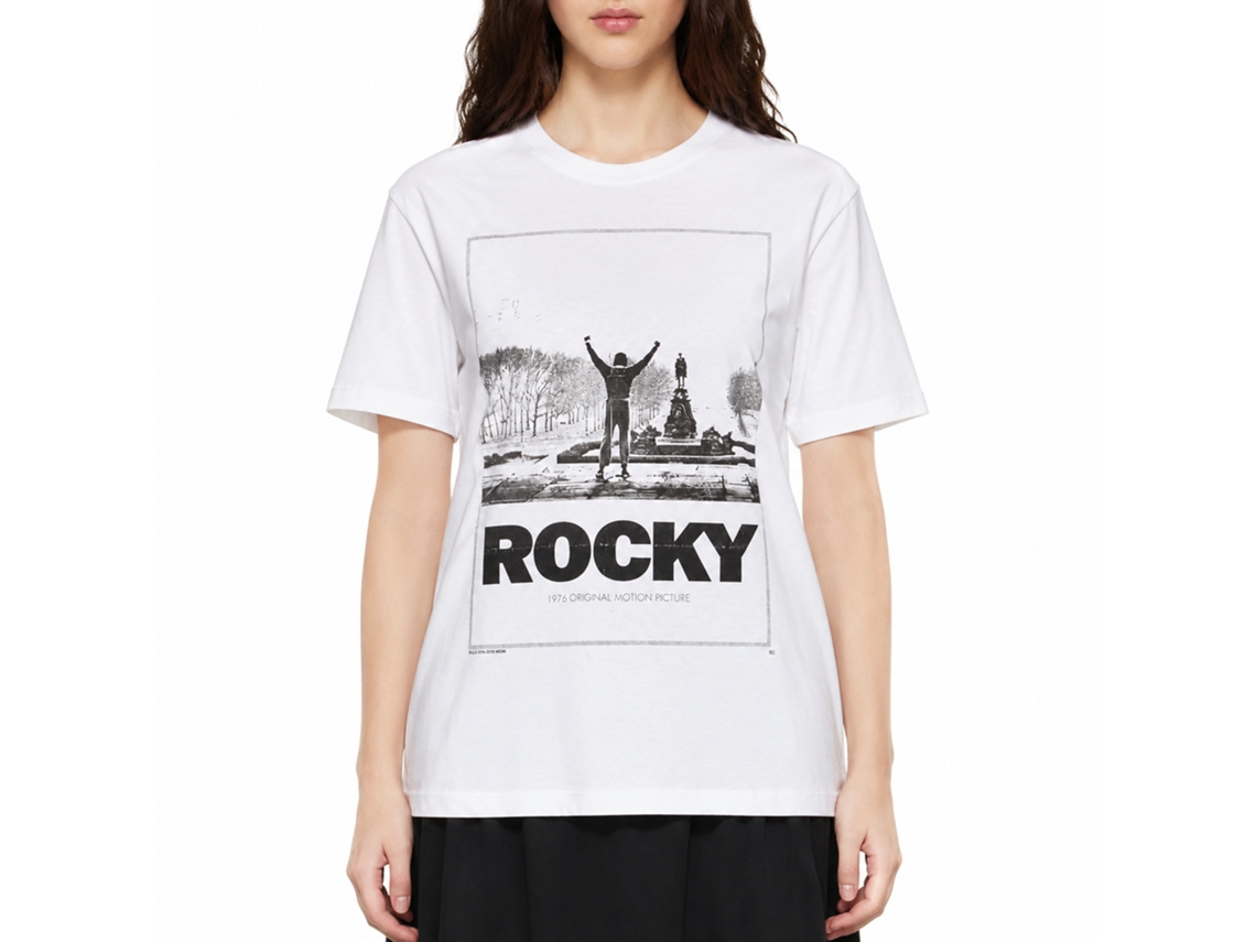 Rockinstone Rocky Movie Snow Rock White Adult T-shirt Size:l