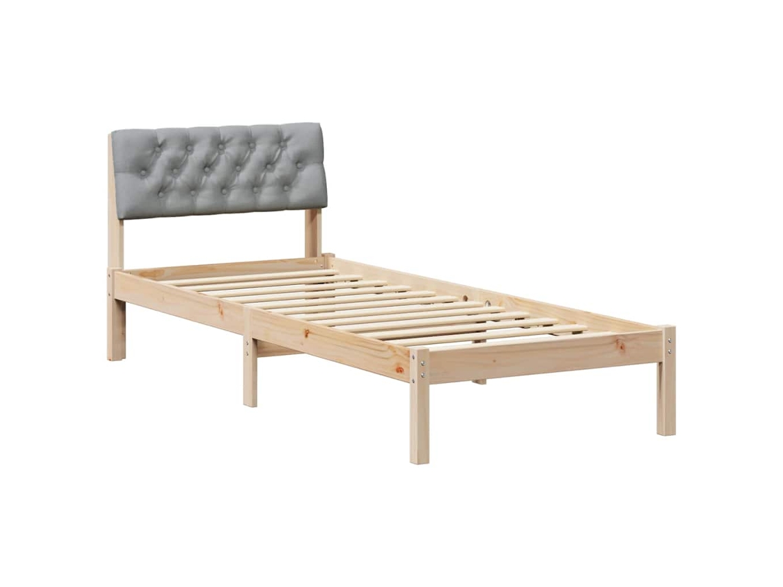 Estrutura da Cama Marrom e Cinza Claro 80 X 200 Cm MAISON EXCLUSIVE