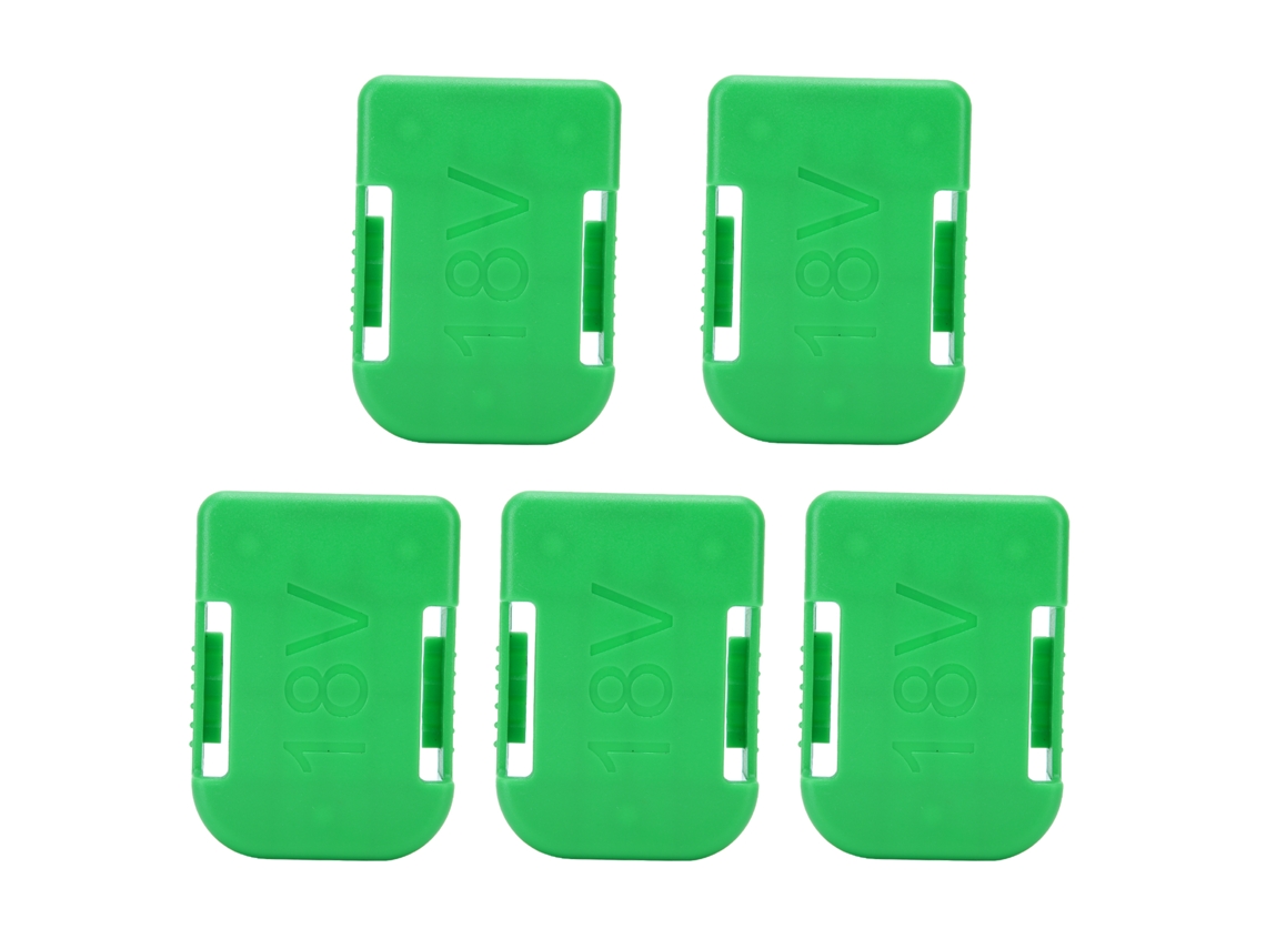 Kit de 5 Suportes Duplos para Bateria 18v para Ferramentas Makita Bosch CHABERLU (verde)