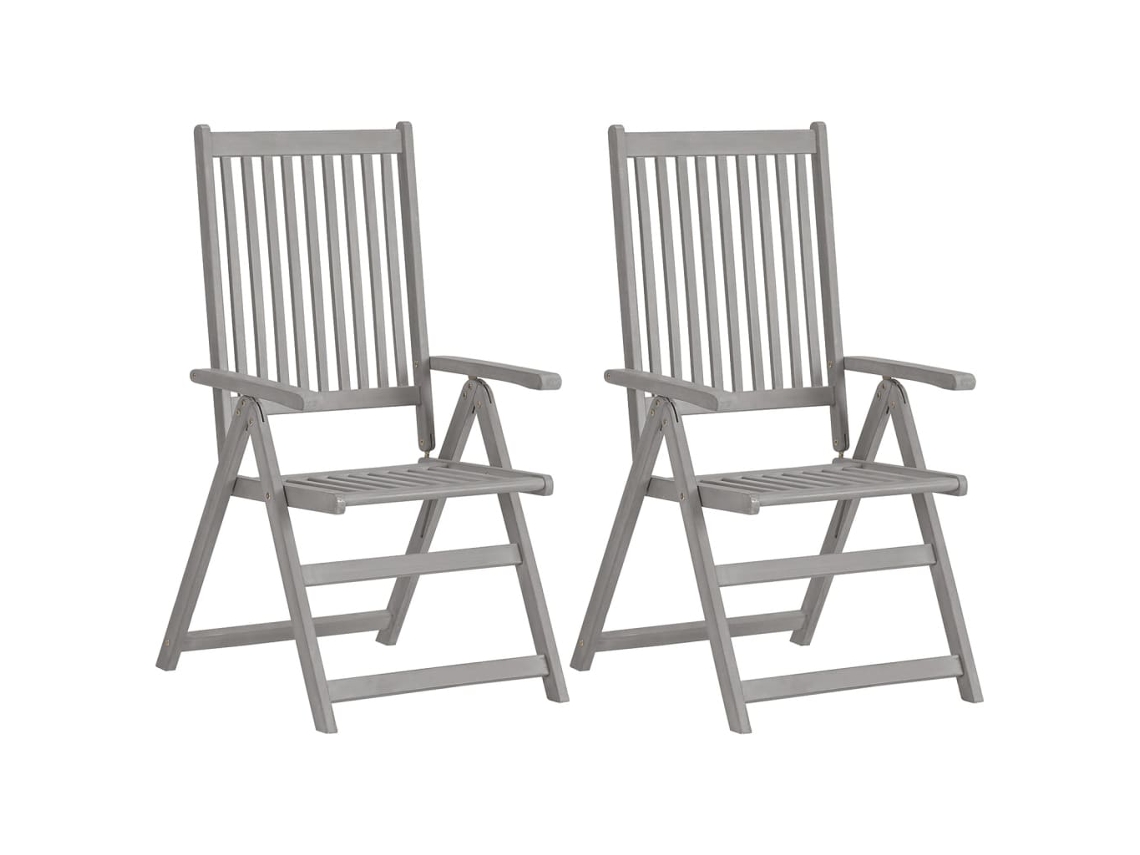 Maison Exclusive - Cadeiras Jardim Reclináveis C/ Almofadões 4 Pcs Acácia Maciça