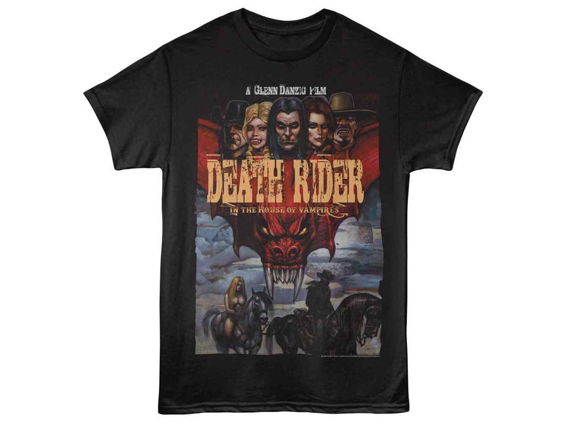 Unisex Adult T-shirt Rockinstone Death Rider Western Poster Blacksizexxl