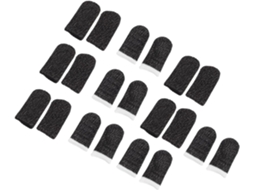 Protetores De Dedo Para Jogos Em Nylon E Fibra Prateada, Resistentes Ao Suor, Design Elástico, 10 Pares, Servem Na