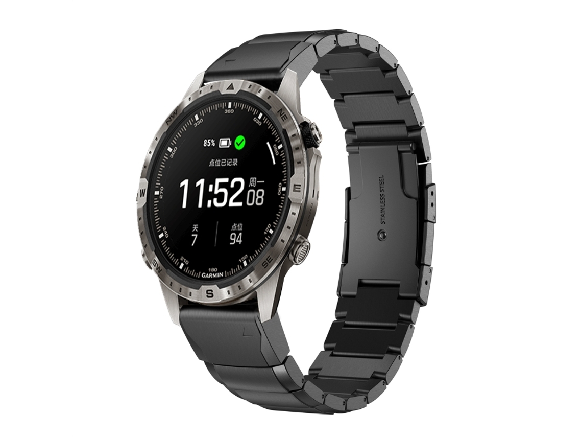 Bracelete para Garmin Marq Adventurer Gen 2 Aço Inoxidável Estampa de Casco de Tartaruga Preto XIAOMOYU
