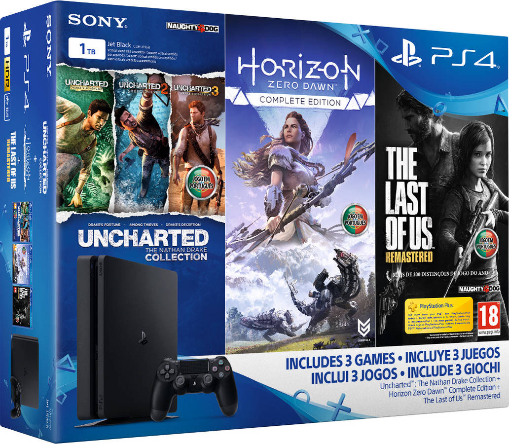 Playstation 4  SLIM  Novo Modelo SLIM - Com Jogo Uncharted 4