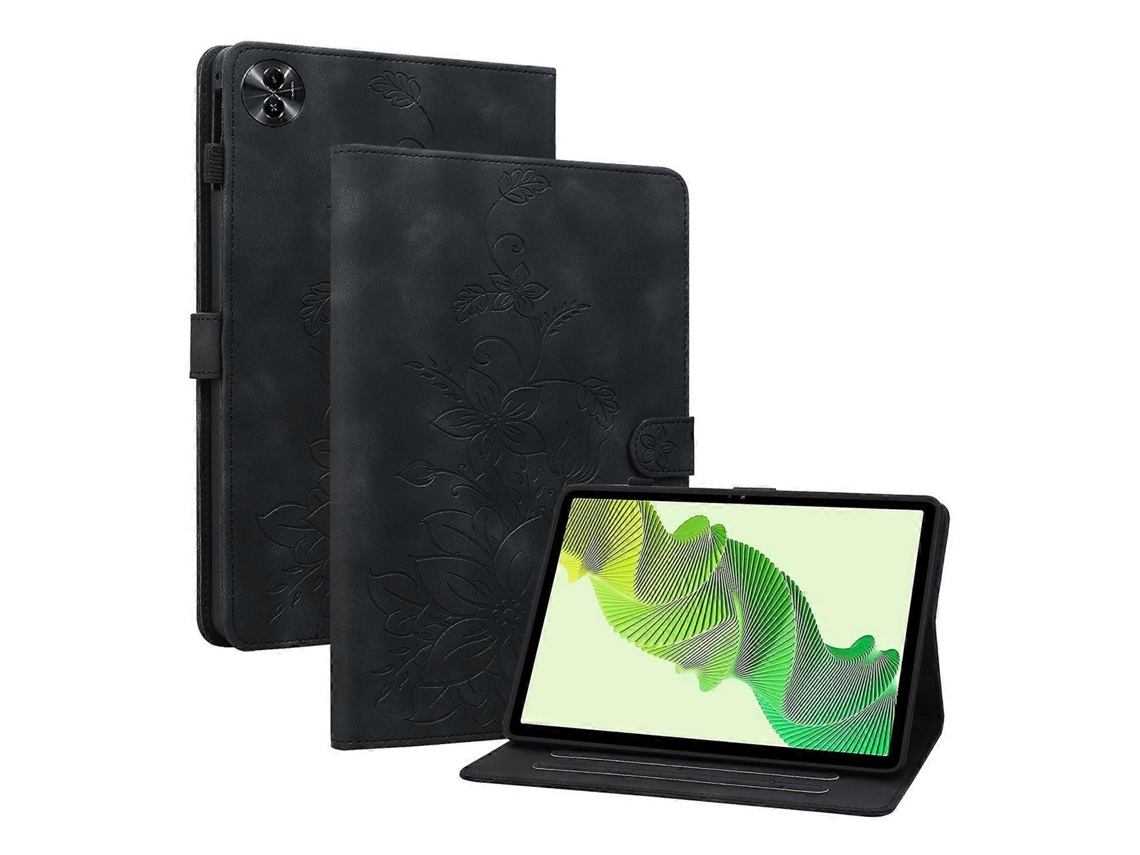 Capa De Couro Com Relevo Lily Para Tablet Realme Pad 2 De 11,5 Polegadas