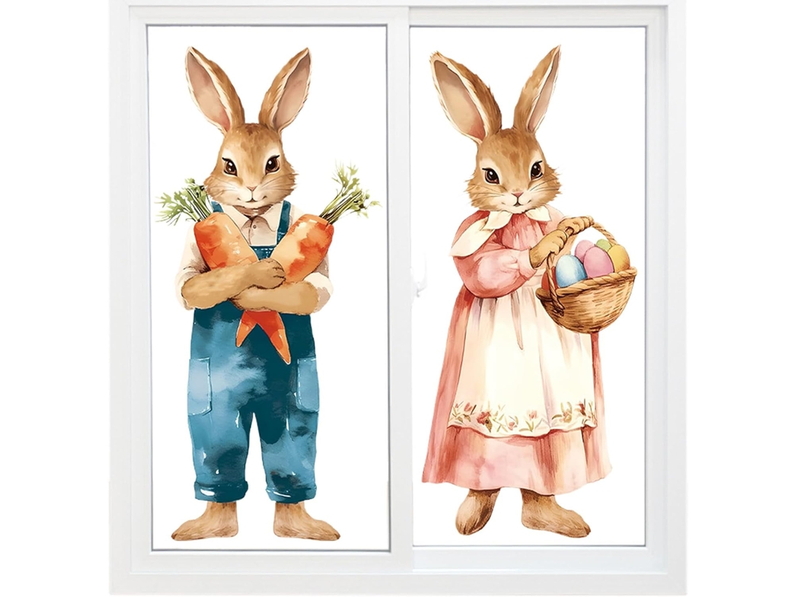 Decorações De Páscoa - 2 Adesivos Grandes Reutilizáveis |