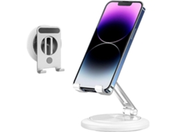 Suporte De Mesa Para Celular, Giratório 360 Graus, Ajustável, Dobrável, Em Alumínio, Compatível Com A Maioria Dos Celulares (4-9 Polegadas).