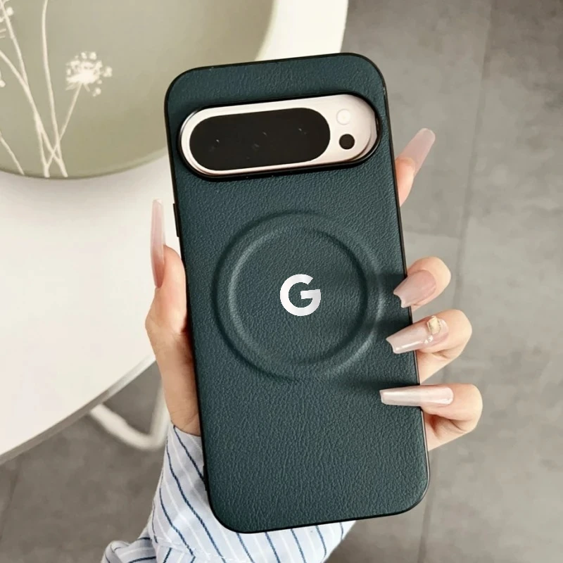 (verde Escuro, Google Pixel 6) Capa De Celular Ultrafina Em Couro Com Sistema De Absorção De Impacto Magnético Magsafe.