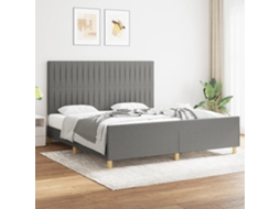 Vidaxl Estrutura De Cama Sem Colchão 180x200 Cm Tecido Cinzento-escuro