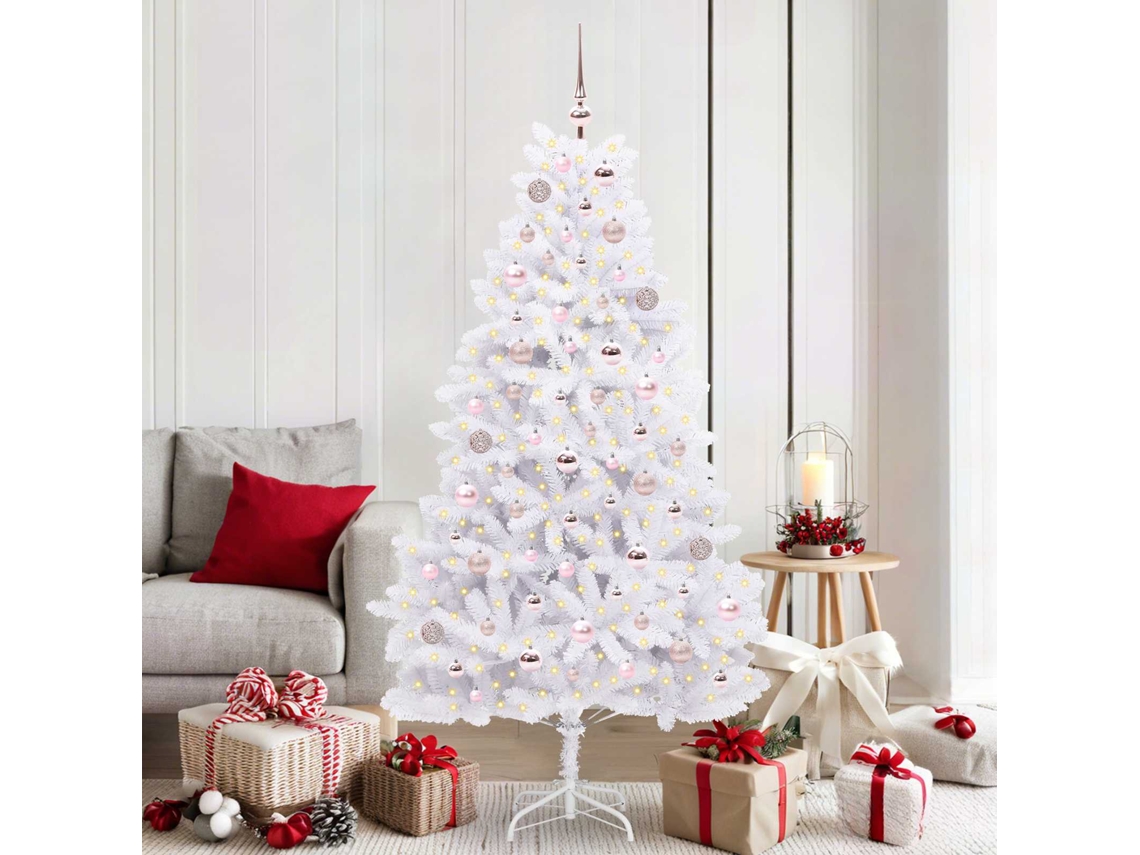 Vidaxl Árvore De Natal Articulada Artificial Branco 180 Cm Pvc E Aço