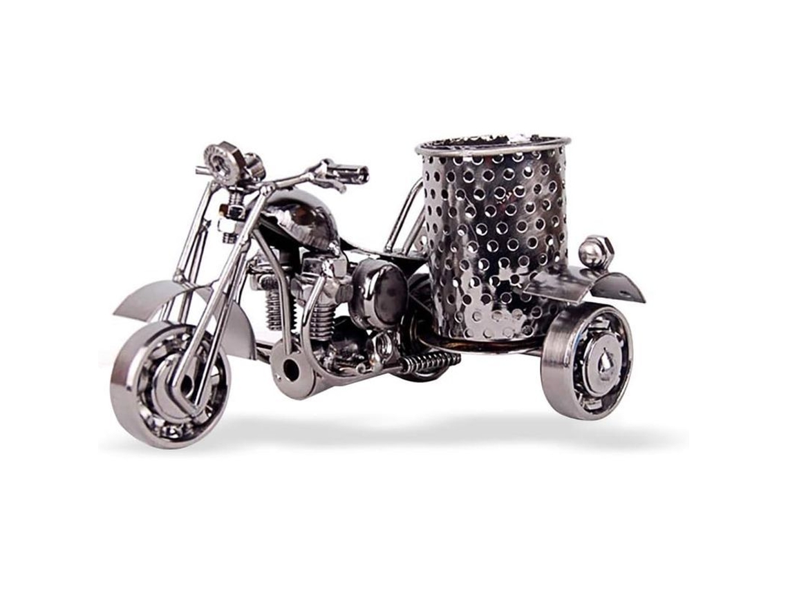 Portavasos De Hierro Moto Multifuncional Decoración Organizador De Lápices Unisex