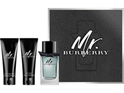 Coffret BURBERRY Mr Impermeável Edt Spray 100 ml + 75 ml Chuveiro Gel + Após 75 ml Barbear Bálsamo