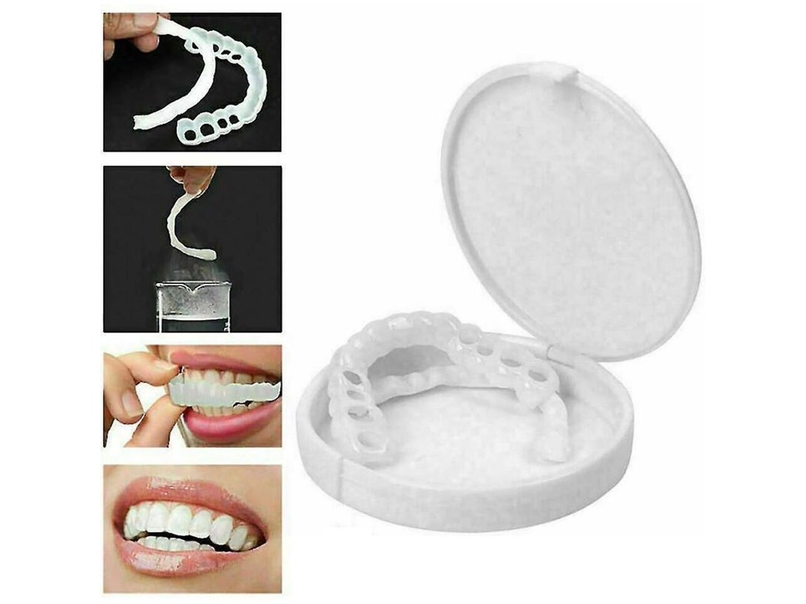 Lâmina Dental Snap On Superior e Inferior Dentes Falsos Conjunto S/MARCA