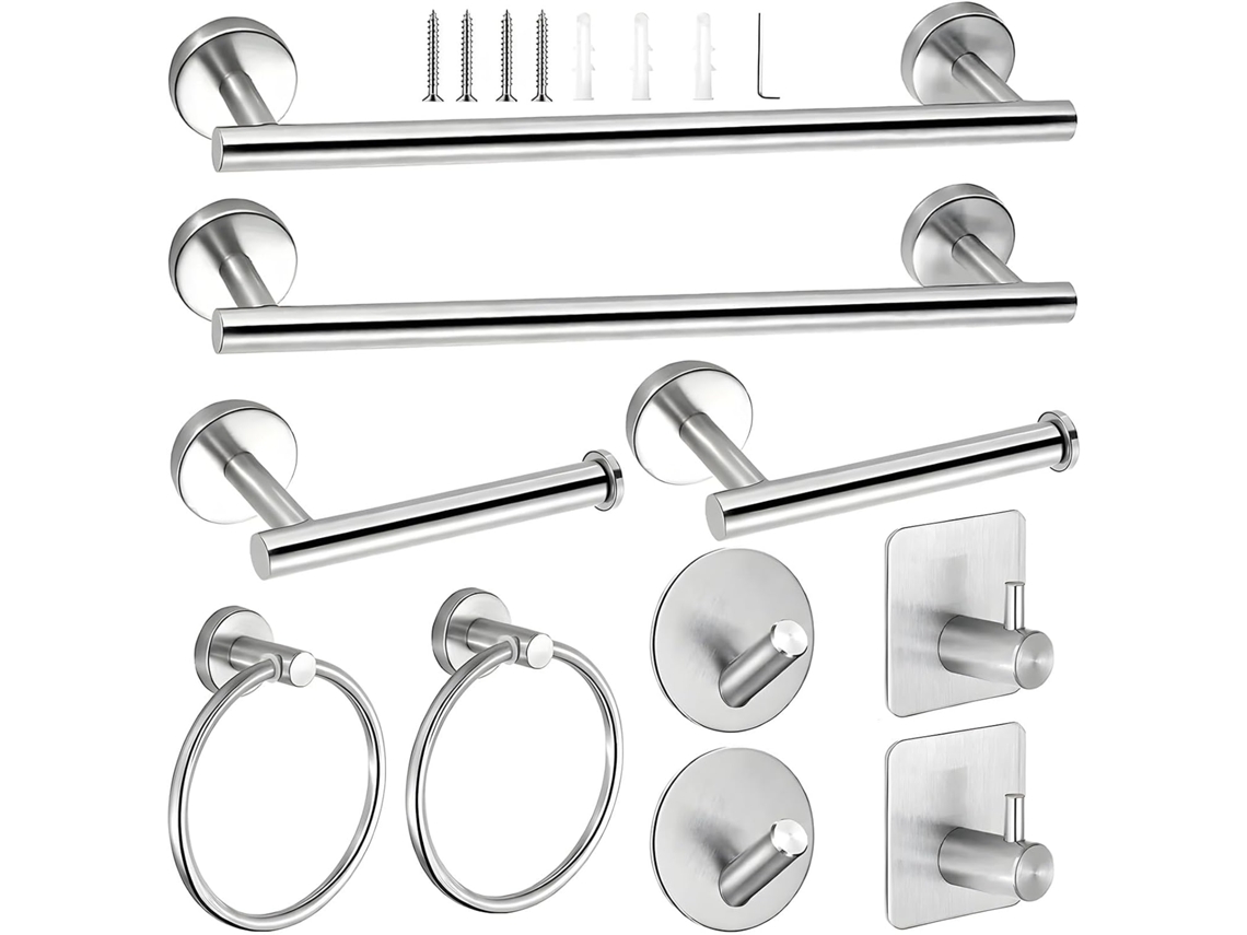 Conjunto De Acessórios Para Banheiro Com Suporte Toalhas, Anéis