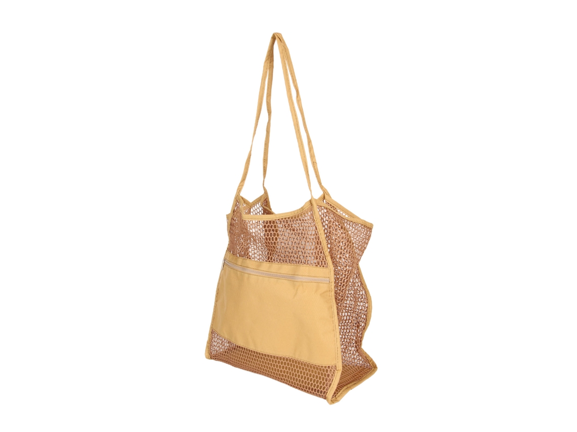 Bolsa Praia Mesh Oxford Plegável Leve Viagem Khaki