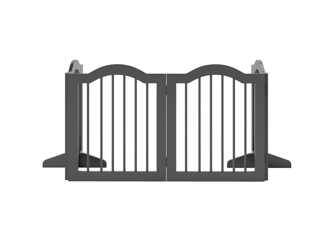 Portão Independente Barreira Com Pés, Protetor Dobrável , 4 Painéis, 208 X 29,5 X 61 Cm, Preto
