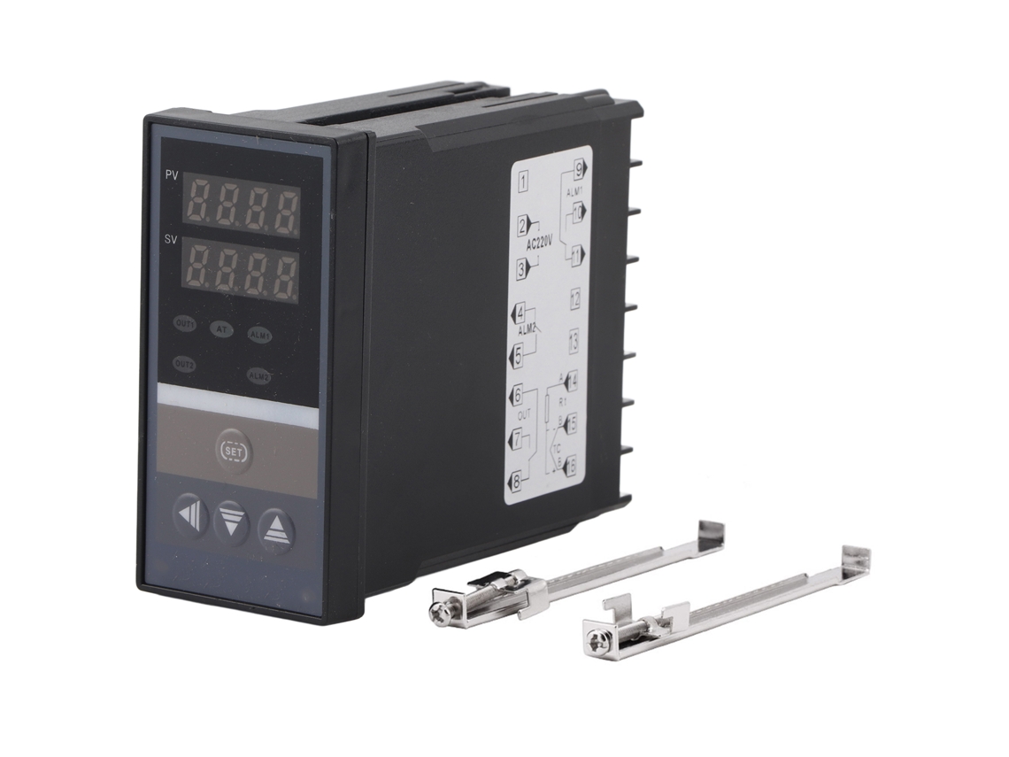 Controlador De Temperatura Digital Inteligente 10a Painel Com Saída De Relé E Clips Preto