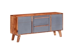 Aparador 120x30x55 cm Madera Maciza Gris