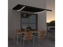 Vidaxl Toldo Retrátil Manual C/ Led 450x300 Cm Antracite